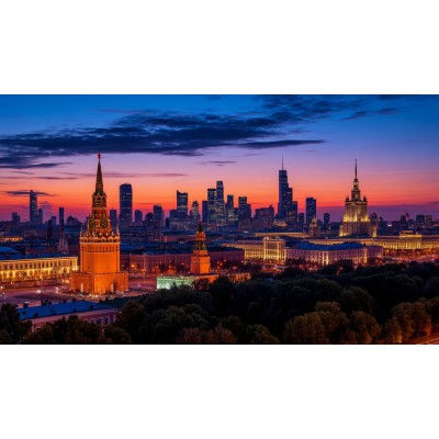 Ночной город в огнях: обзор смотровых площадок в Москве