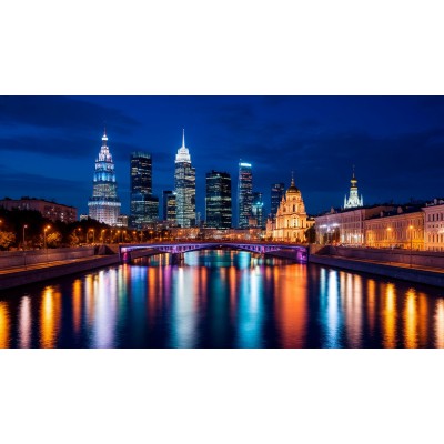 Ночная Москва: город в огнях