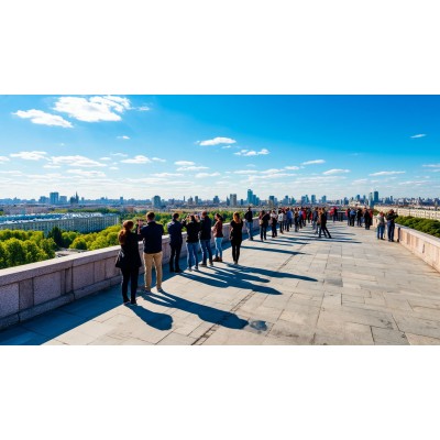 Панорамная смотровая площадка на Воробьёвых горах в Москве